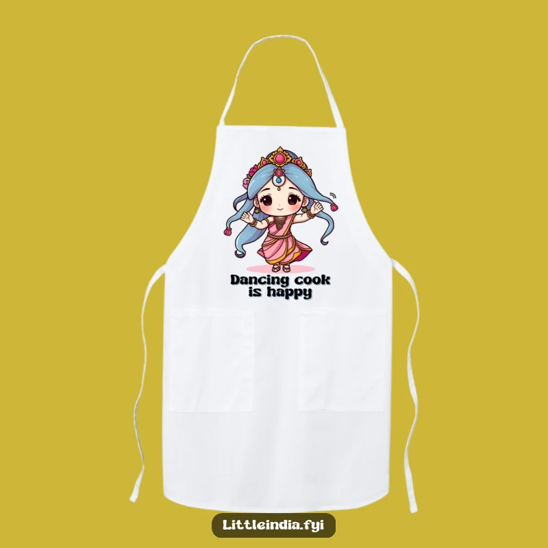 Funny Sari Dancer Apron: Kitchen Character Dancing in Sari, Perfect Funny Gift