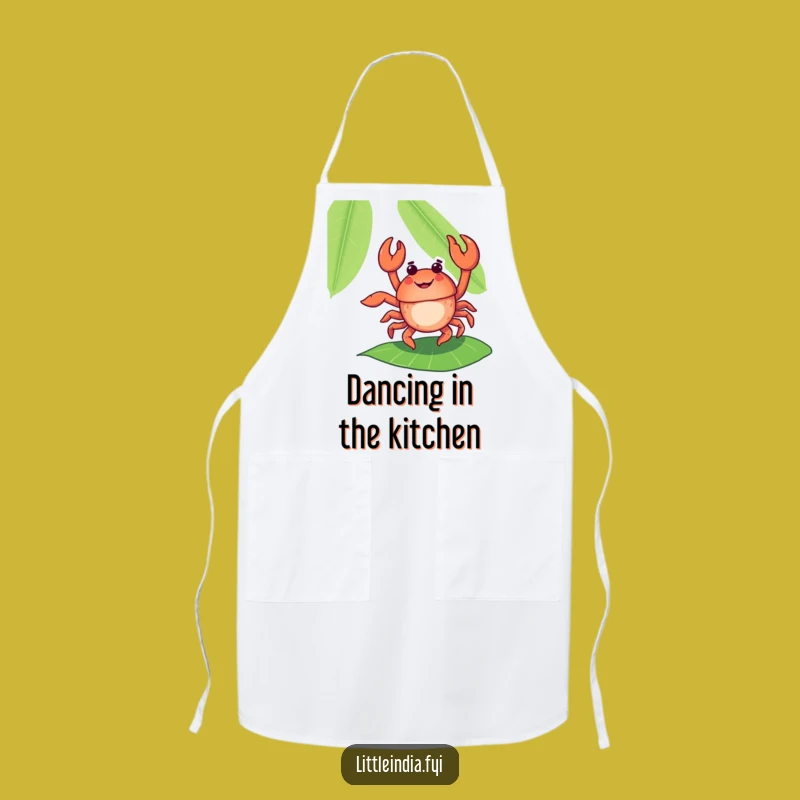 Funny Dancing Crab Banana Leaf Apron - Cook with Tropical Flair!