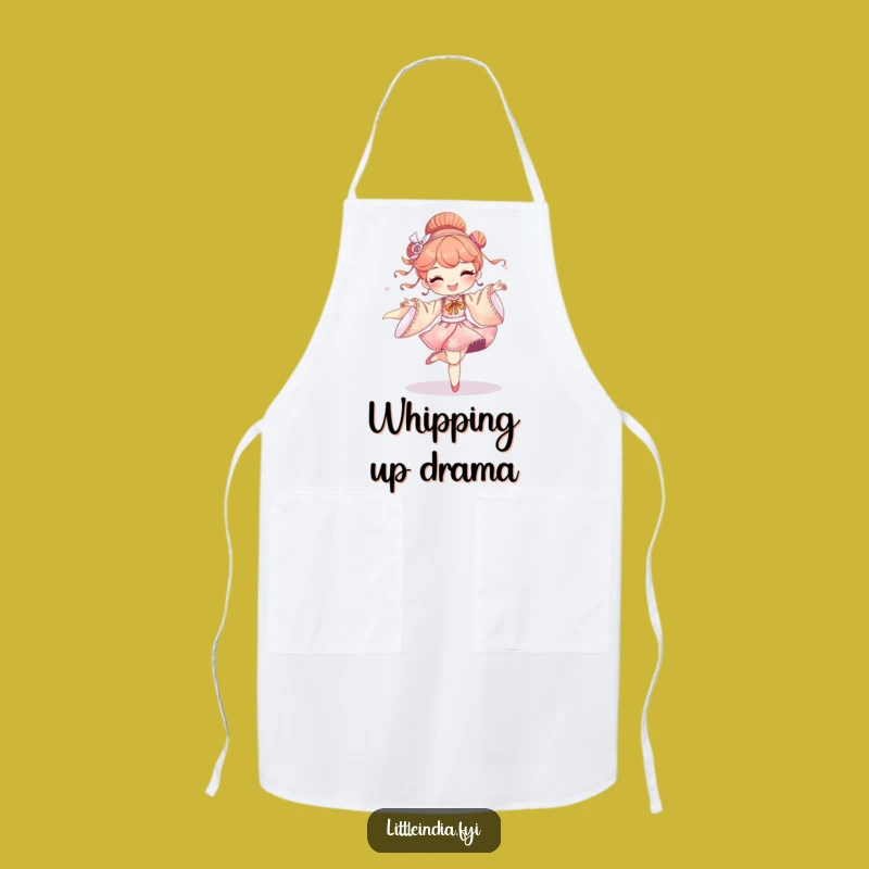 Funny Delighted Character Silk Kitchen Apron - Dance While You Cook