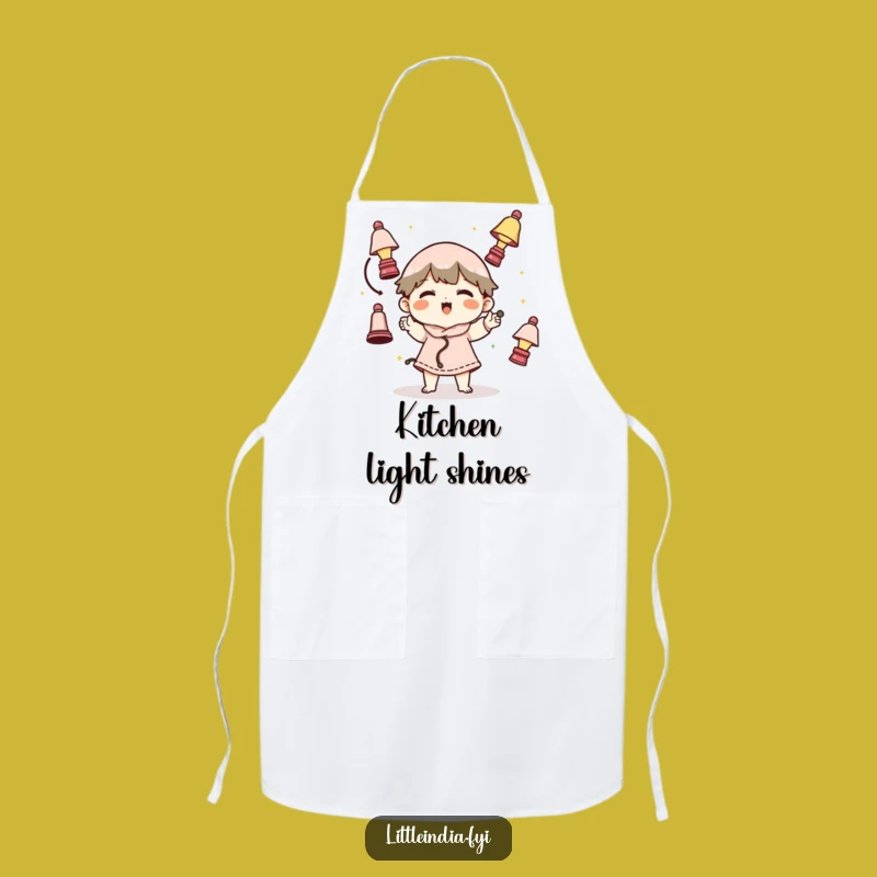 Funny Lamp Juggling Character Apron - Cook Up Some Laughs in the Kitchen!