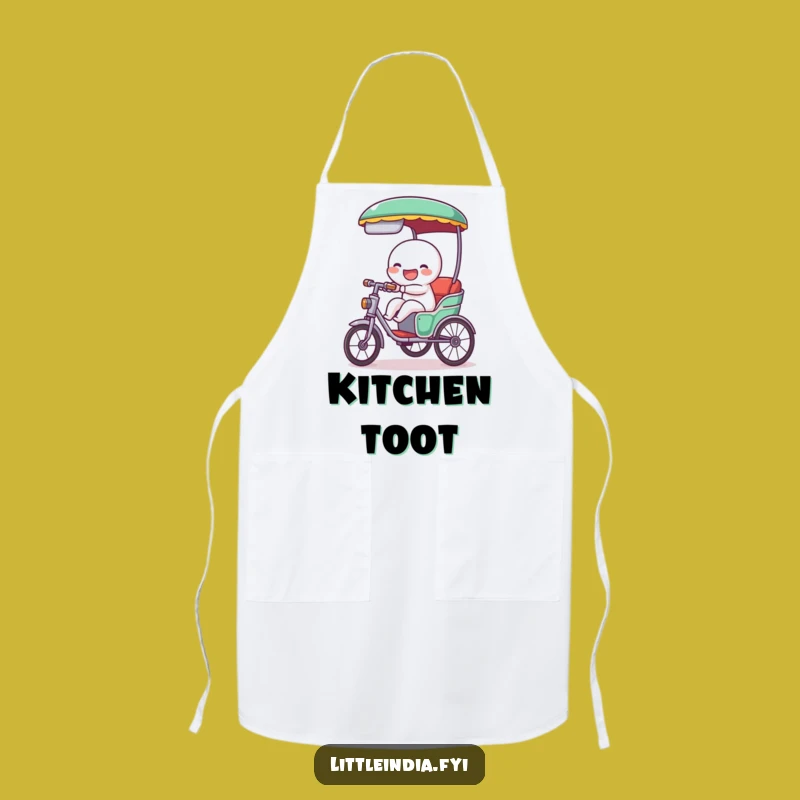 Funny Rickshaw Tooting Apron: Cook with Cheerful Travel Vibes