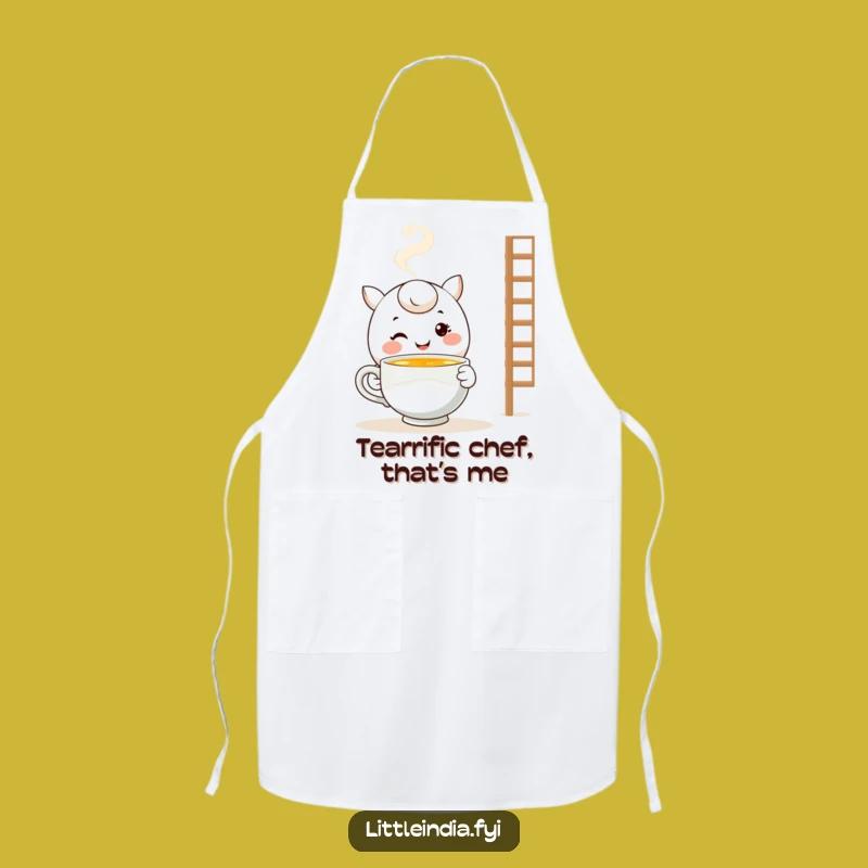 Funny Tea Time Apron: Smiling Character Kitchen Wear - Cozy & Humorous Gift
