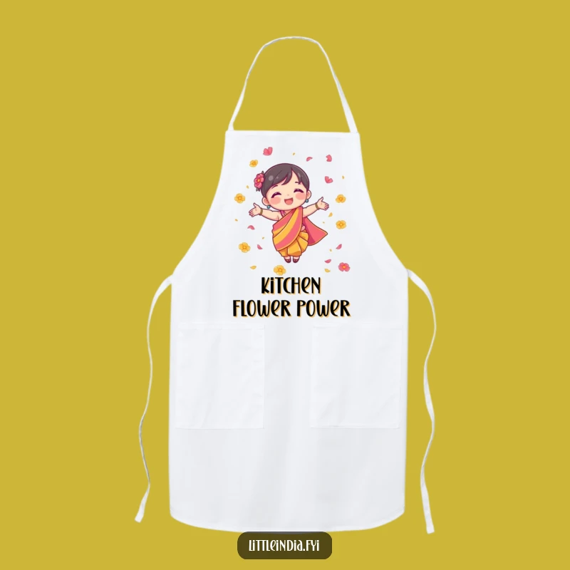 Funny Joyful Sari Apron - Humorous Festival Gift for Festive Cooks