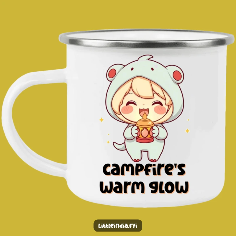 Funny Joyful Lamp Camping Mug: Warm Glow Adventures, Ideal Funny Gift!