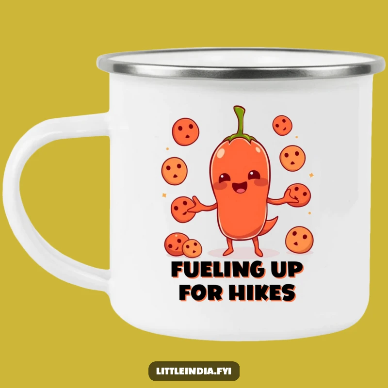 Funny Chili Pepper Juggling Idlis Camping Mug - Adventure with Humor!