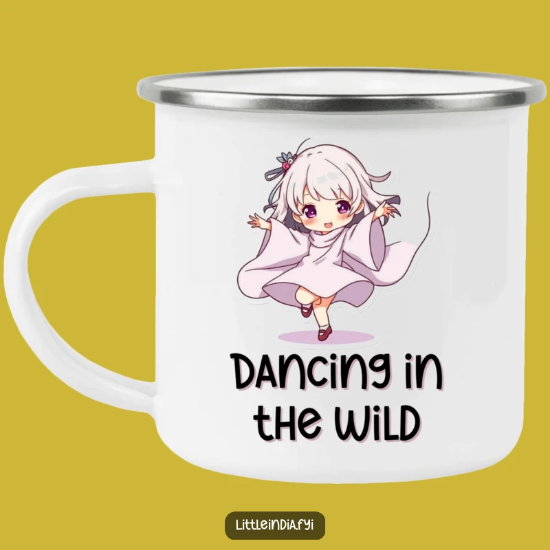 Funny Dancing Character Camping Mug: Hilarious Art for Your Outdoor Moves