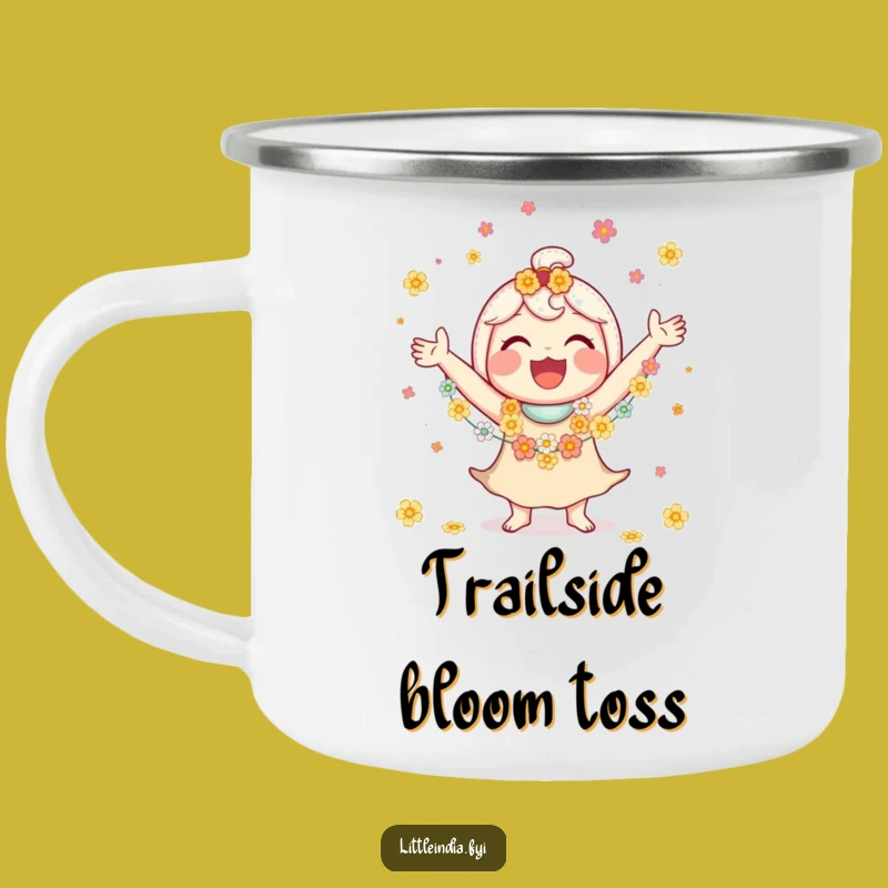 Funny Juggling Flower Garlands Camping Mug, Happy Trails Ahead