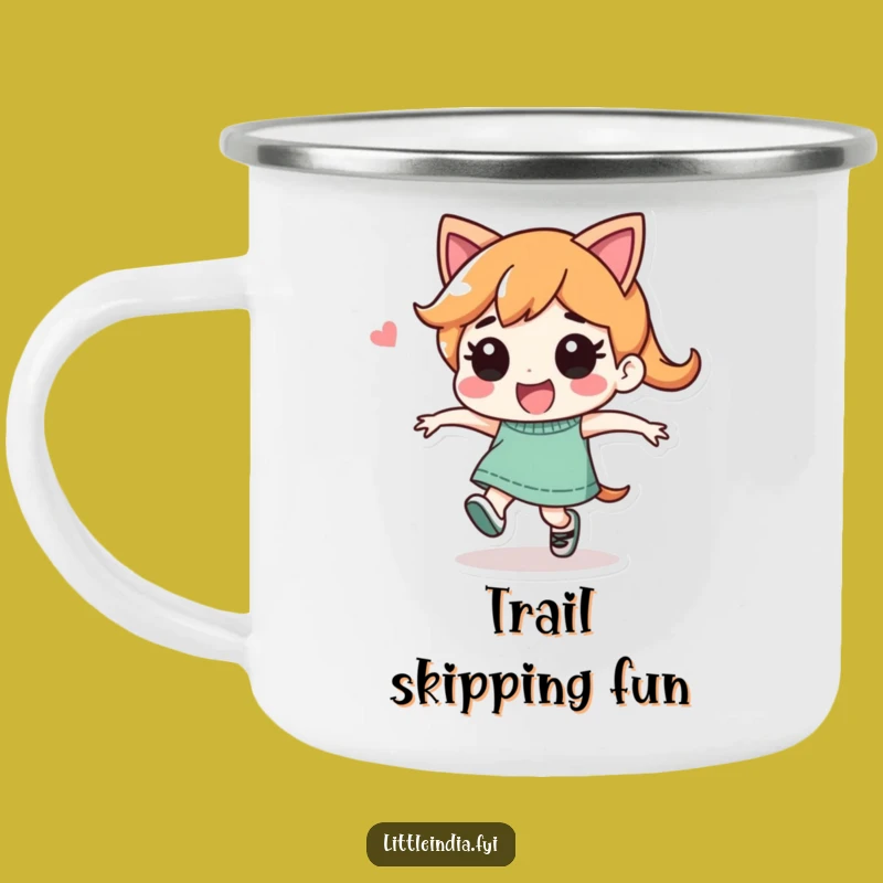 Funny Skip Camping Mug: Playful Character's Outdoor Joy, Perfect Funny Gift