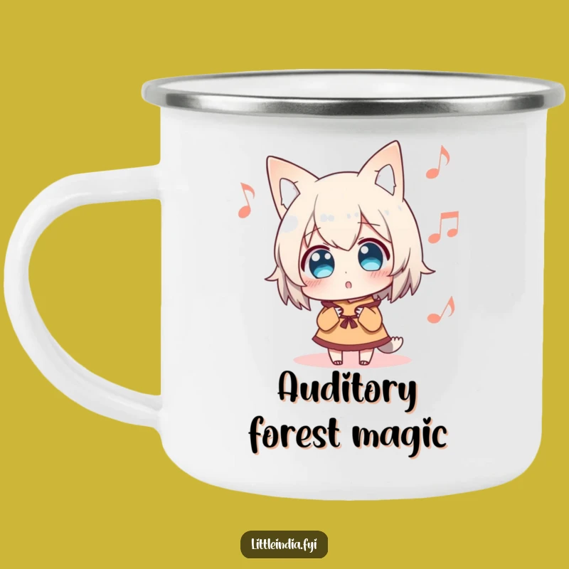 Funny Surprised Character Music Camping Mug: Hear Nature's Playlist!