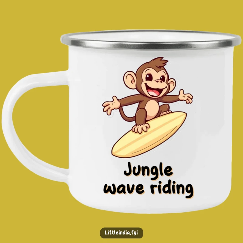 Funny Monkey Enamel Mug: Camp Adventure Fun, Perfect Humorous Outdoor Gift