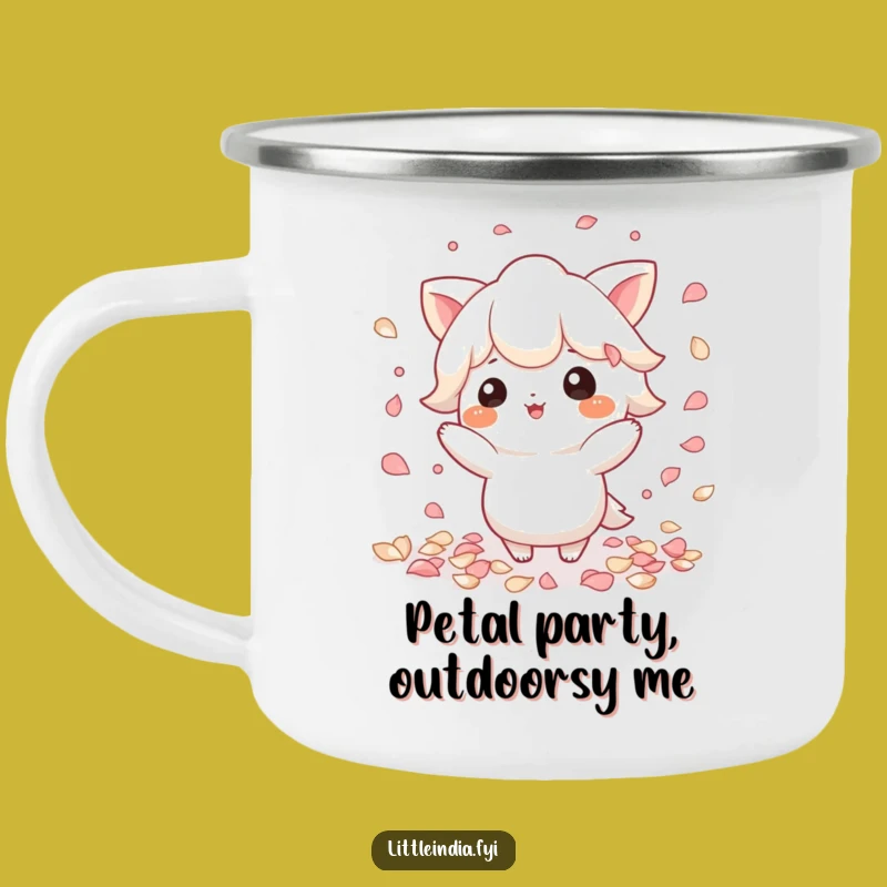 Funny Nature Mug: Playful Petal Scatter Cup - Outdoor Whimsy Gift