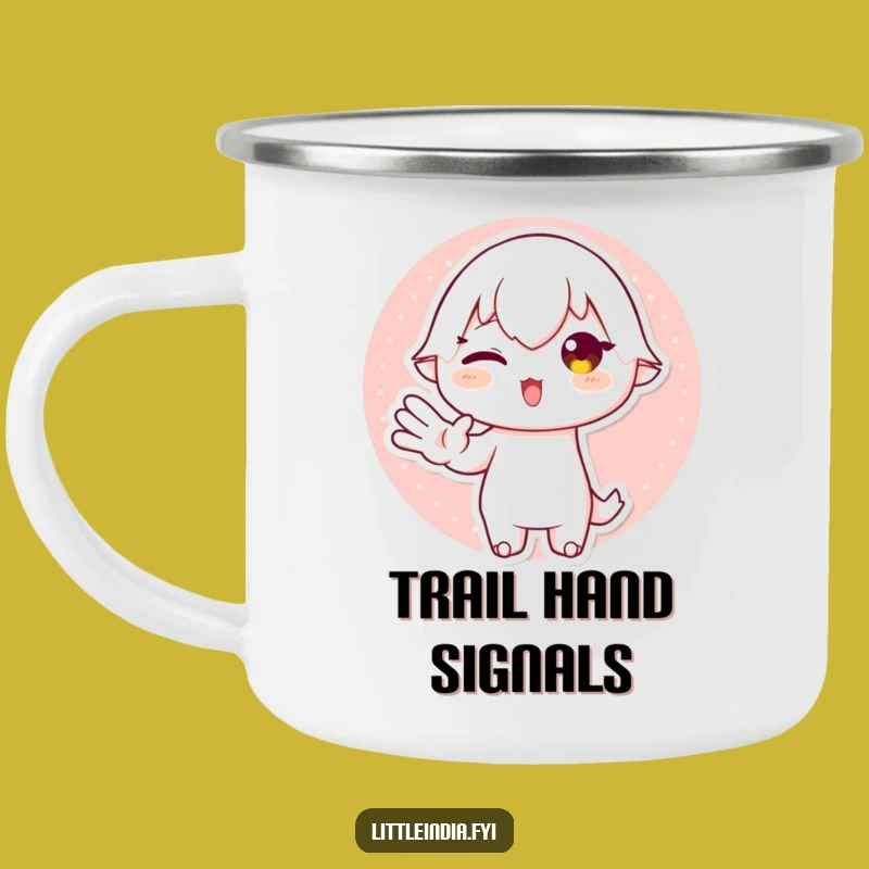 Funny Playful Character Camping Mug: Adventure with This Hilarious Gesture!