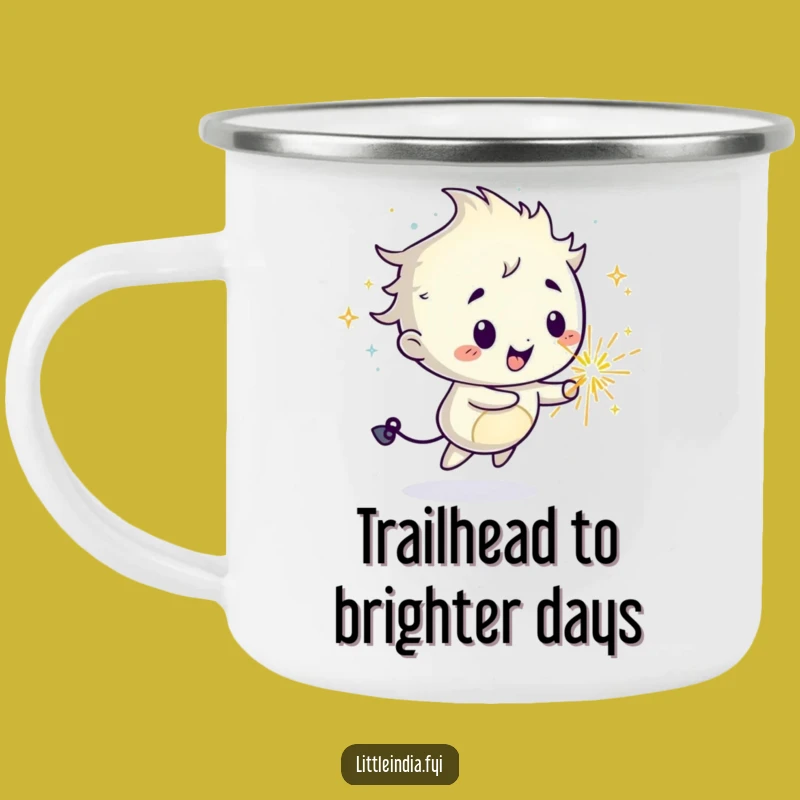 Funny Sparkler Camping Mug: Trail of Joyful Adventures
