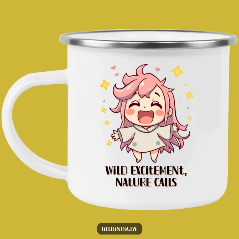 Funny Adventure Mug: Jubilant Character Cup - Lively Outdoor Fun