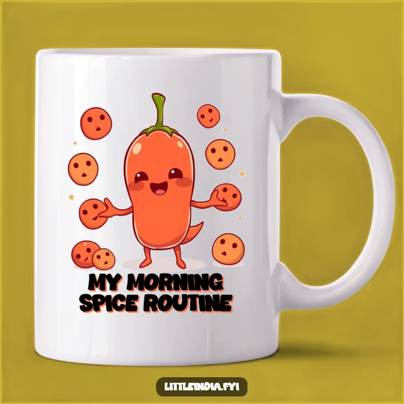 Funny Chili Pepper Juggling Idlis Mug - A Hilarious South Indian Foodie Gift!