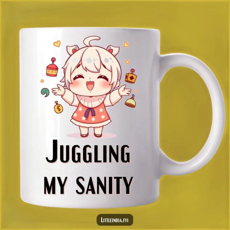 Funny Giggling Character Trinket Juggler Mug - Hilarious Gift Idea
