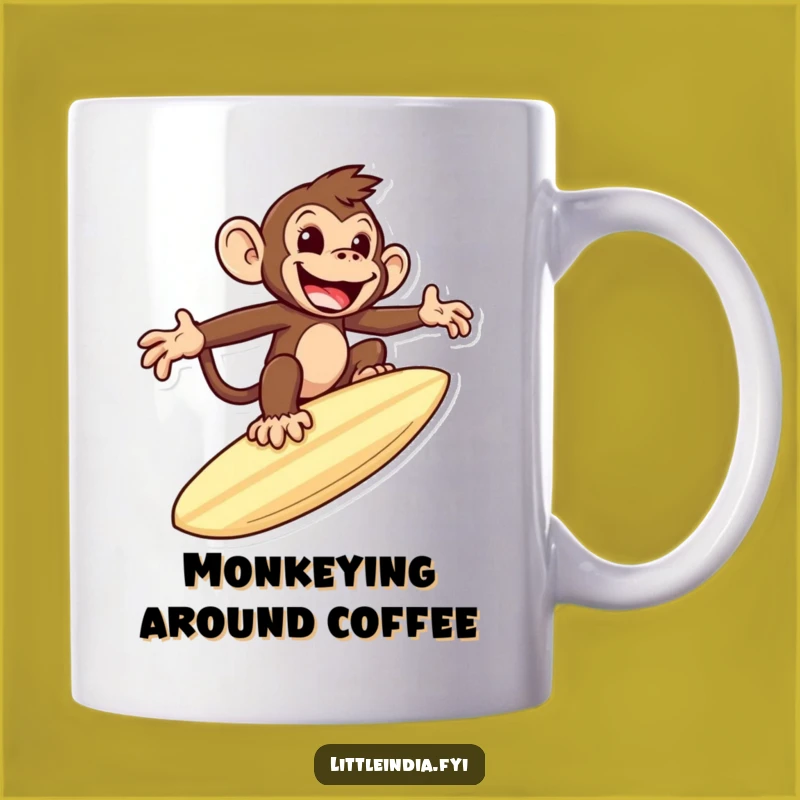 Funny Monkey Roti Mug: Wild Surfer Design, Perfect Humorous Foodie Gift