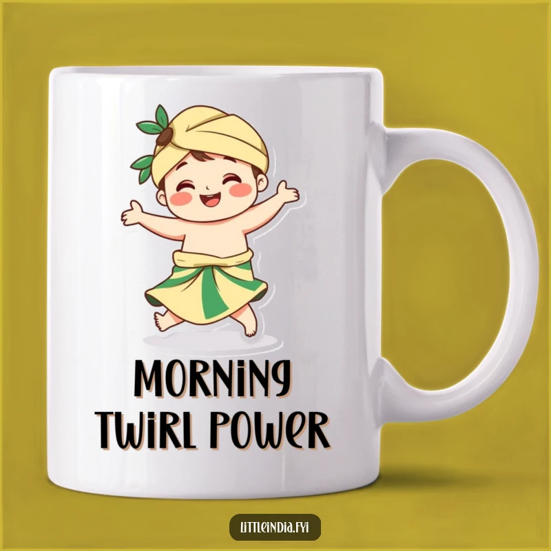 Funny Sarong Twirling Character Mug - Joyful Gift for Lively Personalities!