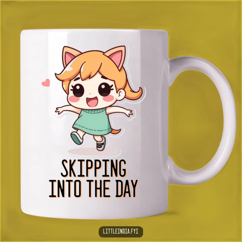 Funny Skip Mug: Playful Character's Joyful Skip, Perfect Funny Gift