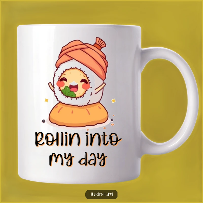 Funny Sushi Turban Mug: Joyful Spice Ride Gift for Food Lovers