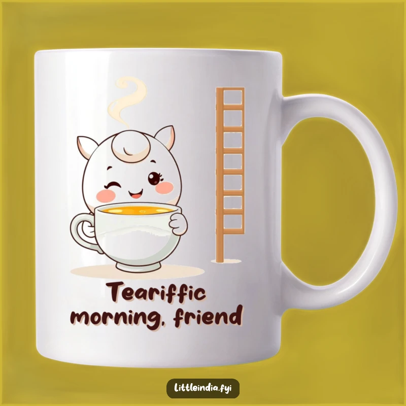Funny Warm Tea Mug: Smiling Character Offering Comfort - Perfect Cozy Funny Gift