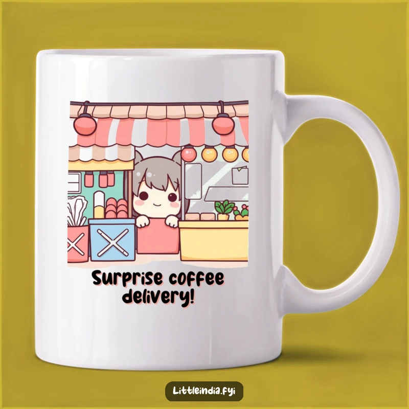 Funny Playful Character Market Peek Mug - Whimsical & Humorous Gift