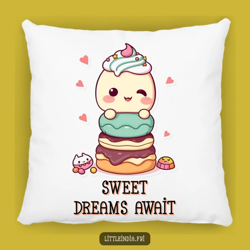 Funny Giggling Sweet Treats Pillow: Cozy comfort with a sweet design