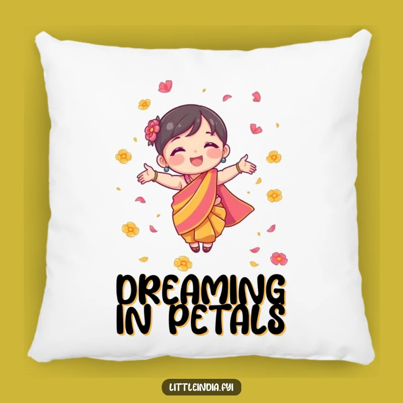 Funny Joyful Sari Pillow - Comfy Humorous Festival Gift for Cozy Celebrations