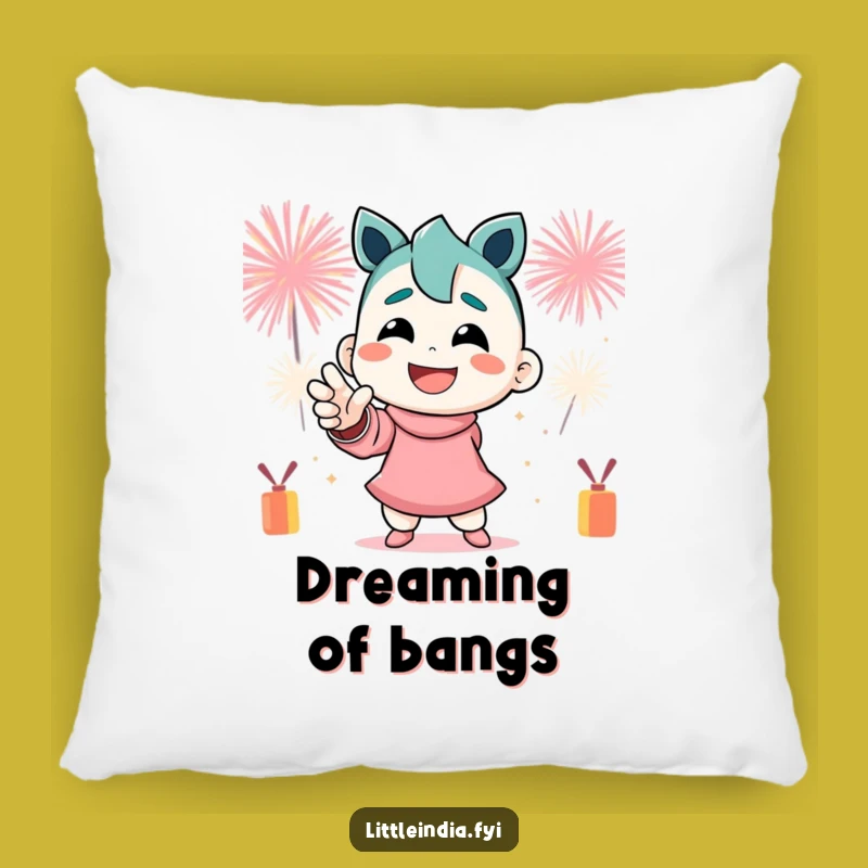 Funny Pillow: Firecracker Pose by Smiling Character for Dynamic Comfort