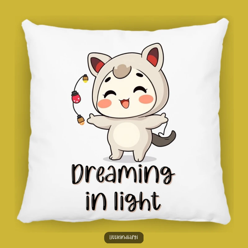 Funny Pillow: Juggling Lights by Playful Character for Festive Comfort