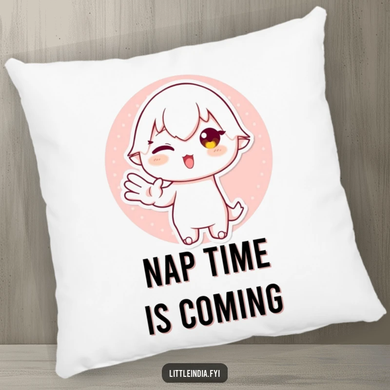 Funny Pillow designed with a playful character executing a graceful and amusing hand gesture, offering comfort and a humorous decorative accent.