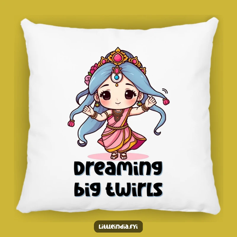 Funny Sari Dancer Pillow: Soft Character Dancing in Sari, Comfy Funny Gift