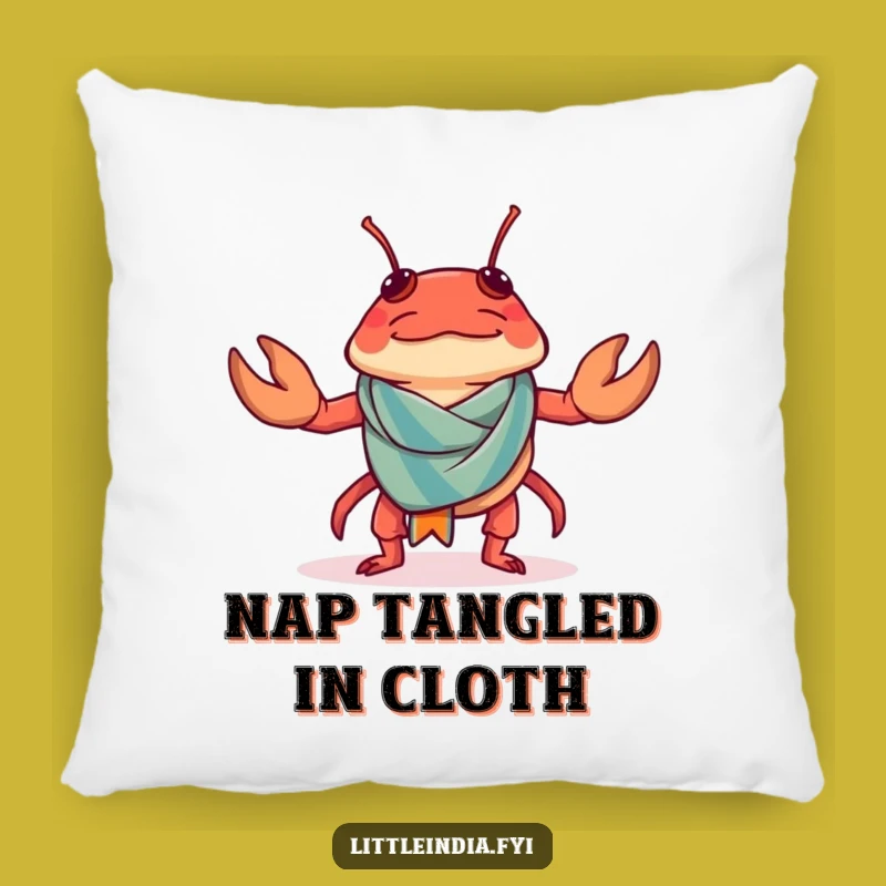 Funny Chilli Crab Pillow: Sarong Slumber, Adorable Funny Gift for Cozy Relaxation!