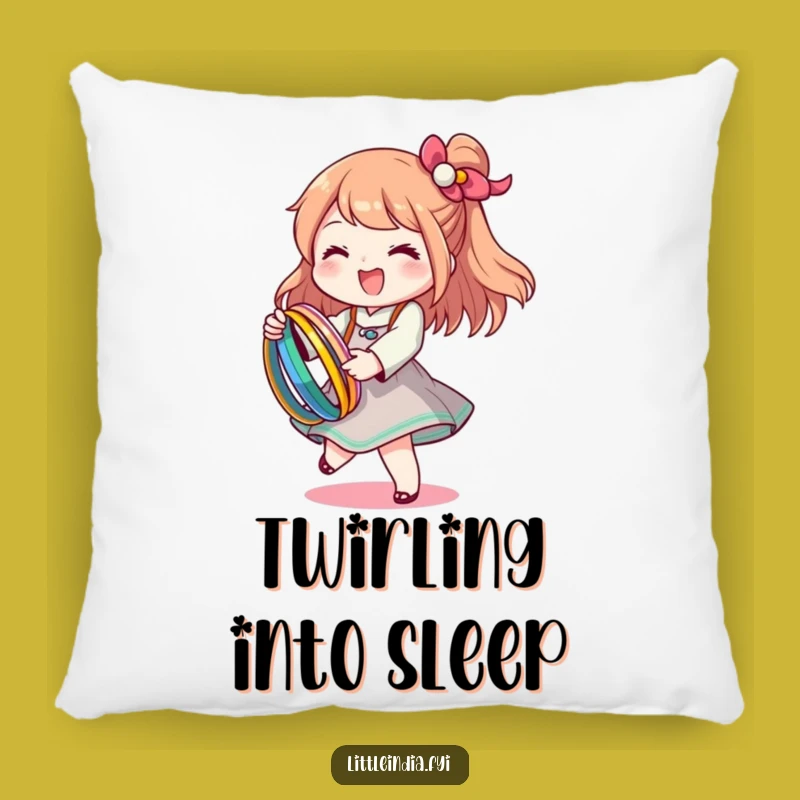 Cozy Funny Bangle Twirl Pillow: Happy Character, Soft Humor with Sparkle