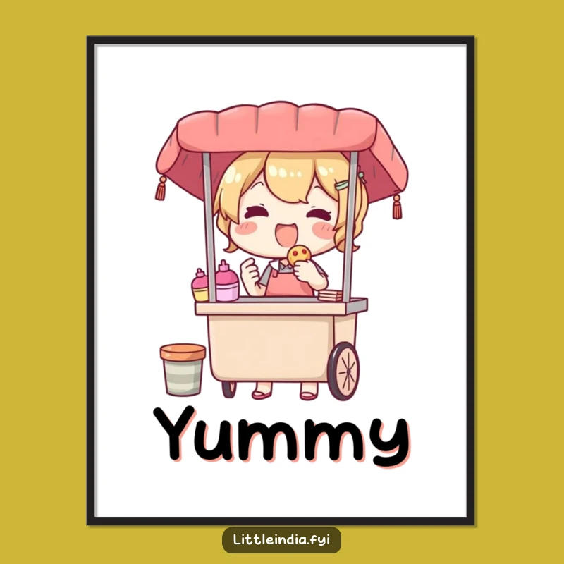 Funny Street Vendor Digital Print: Instant Happy Treats for Your Space