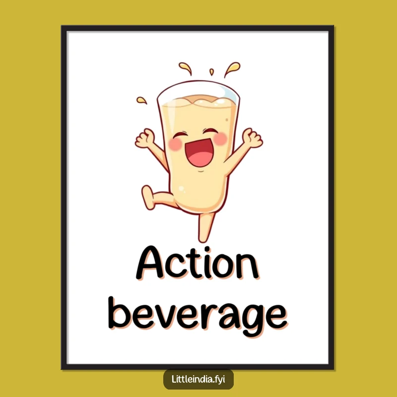 Funny Teh Tarik Digital Art: Printable Laughing Glass Somersault - Instant Funny Gift!