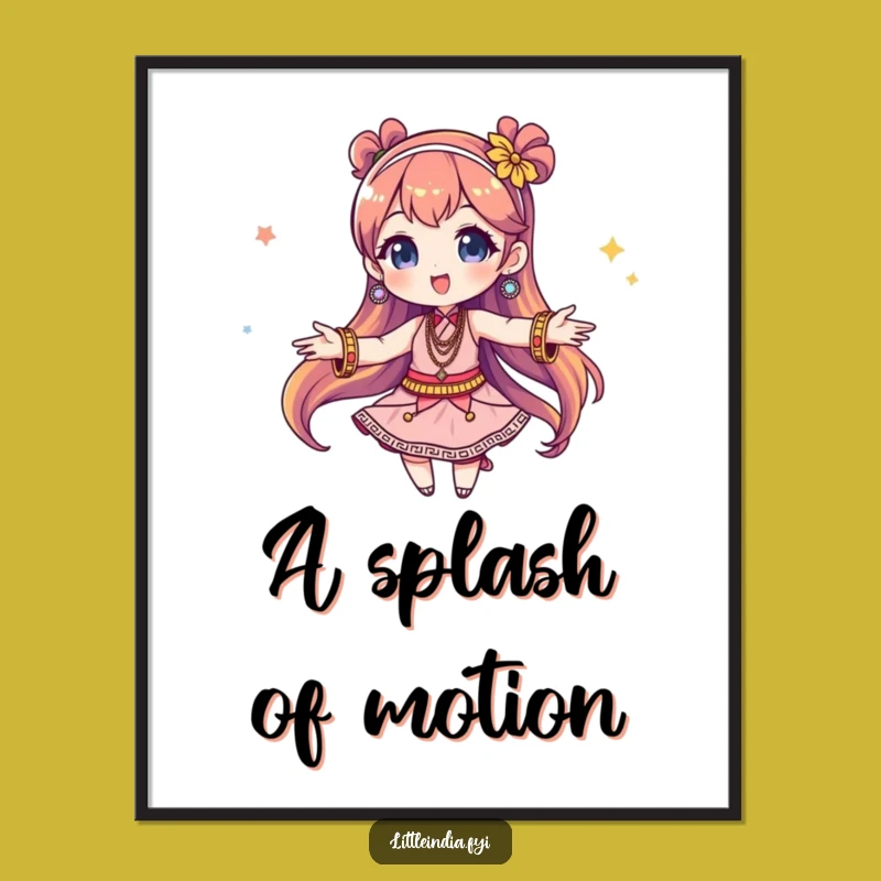 Funny Twirling Bangles Character Digital Art: Instant Joyful Decor Gift