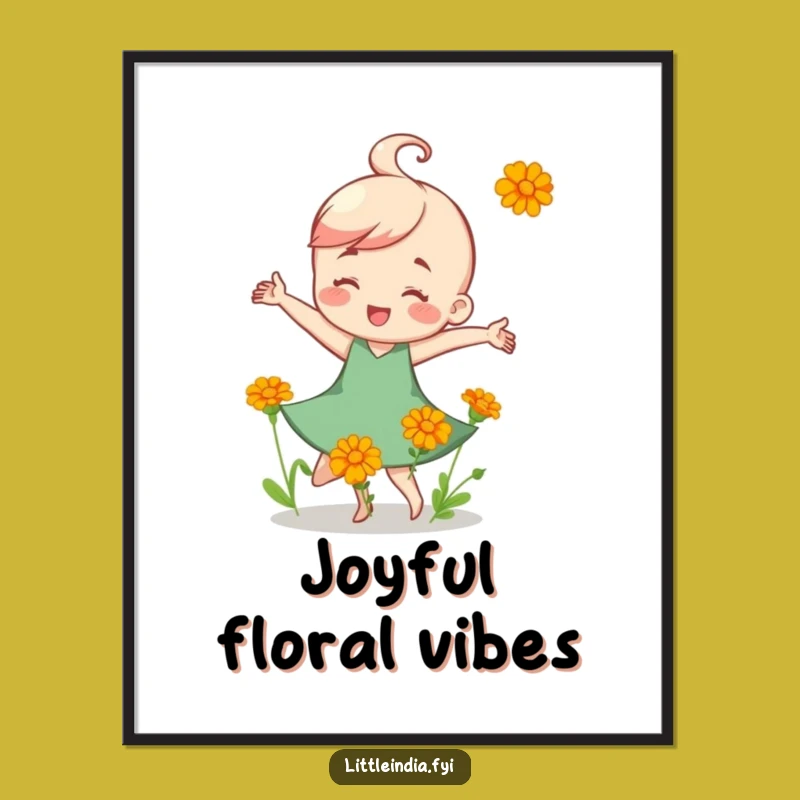 Funny Marigold Dance Digital Art: Instant cheerful decor and a blooming gift