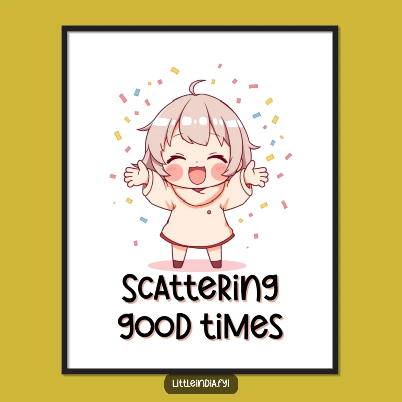 Funny Confetti Scattering Digital Art: Instant Celebration for Your Walls!