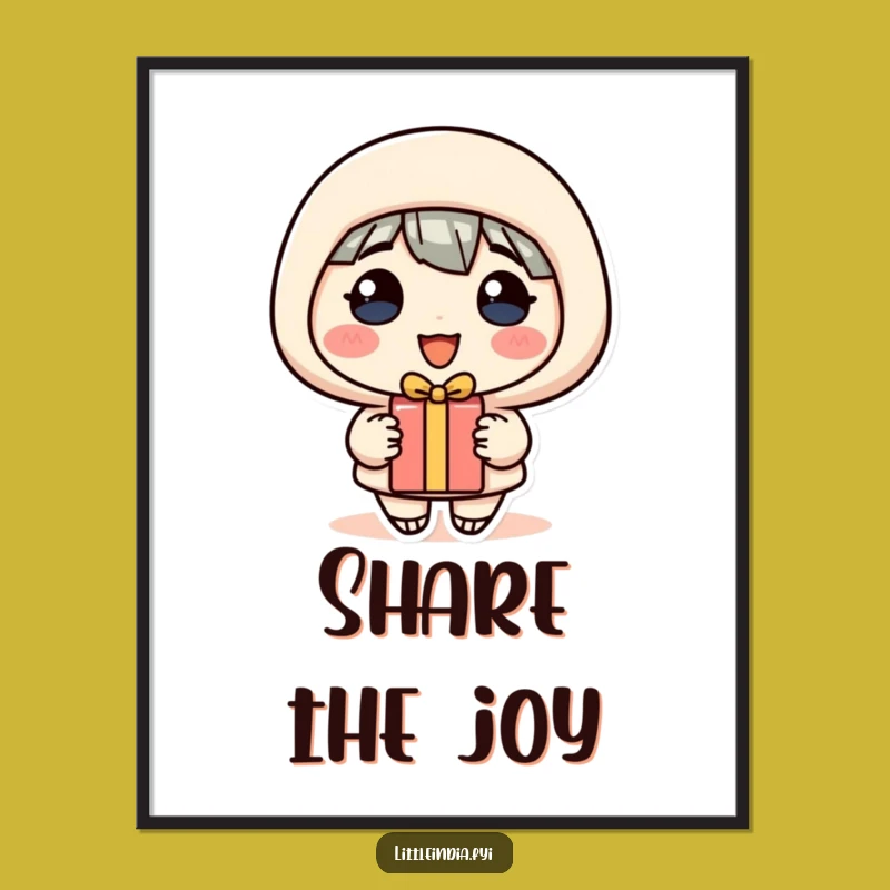 Funny Cheerful Gift Digital Art: Happy Character's Joyful Print for Walls