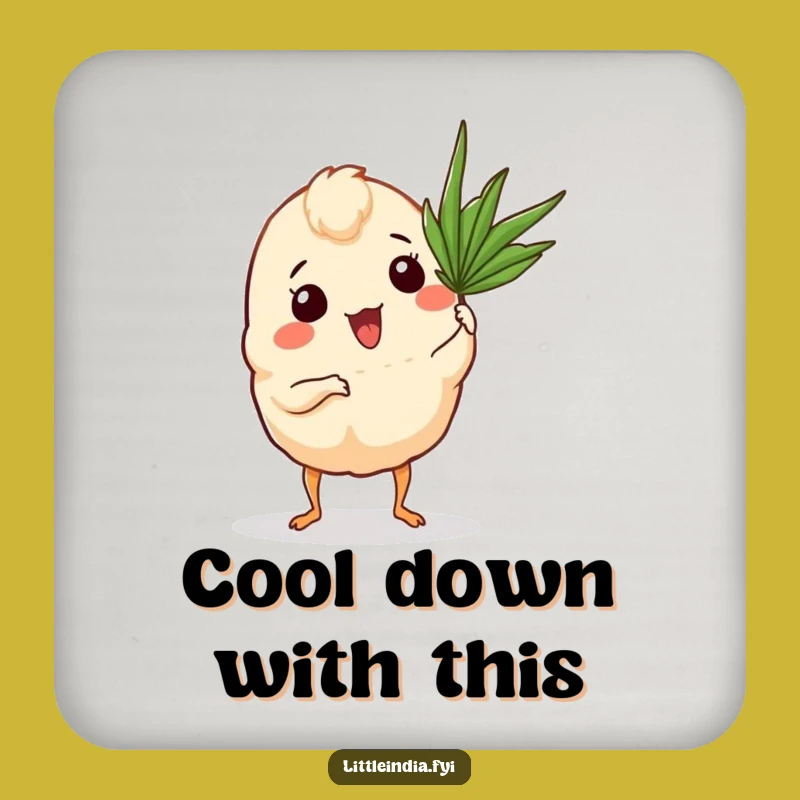 Funny Curry Puff Coaster: Tropical Protection, Hilarious Funny Gift!