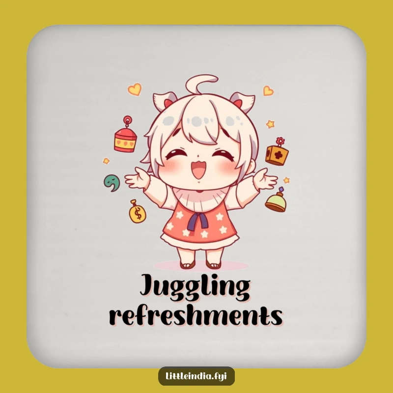 Funny Giggling Character Juggling Coasters - Protect with Playfulness