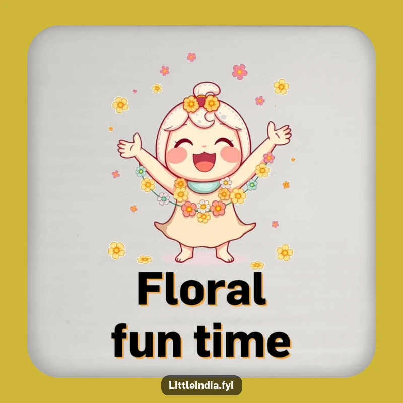 Funny Juggling Flower Garlands Coasters, Protect Surfaces with Flair