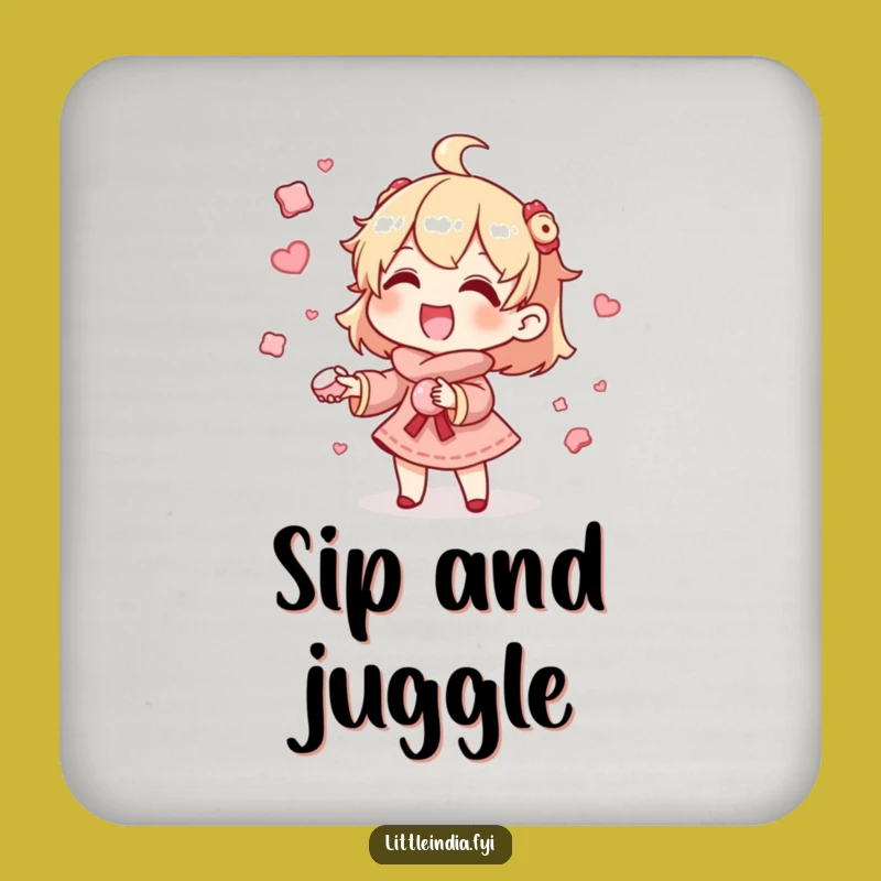 Funny Juggling Sweets Coaster: Gleeful Character's Sweet Protection - Gift for Hosts