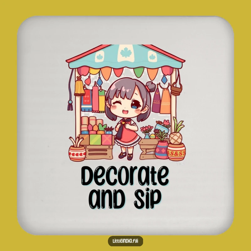 Funny Market Decorating Character Coasters, Protect with Style