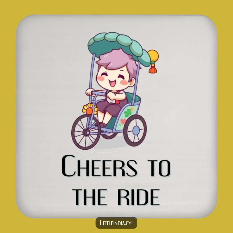 Funny Rickshaw Rider Coaster - Playful Drinks, Hilarious Protection for Tables