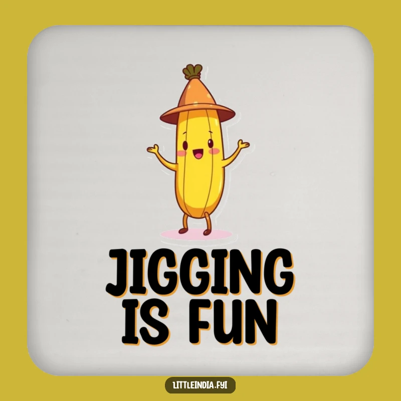 Funny Banana Jig Coaster: Protect Surfaces with Dancing Banana Art - Quirky Funny Gift!