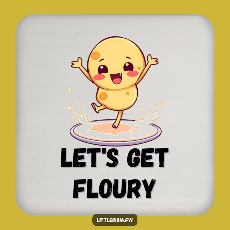 Funny Dancing Roti Drink Coaster: Protect Surfaces with Indian Charm