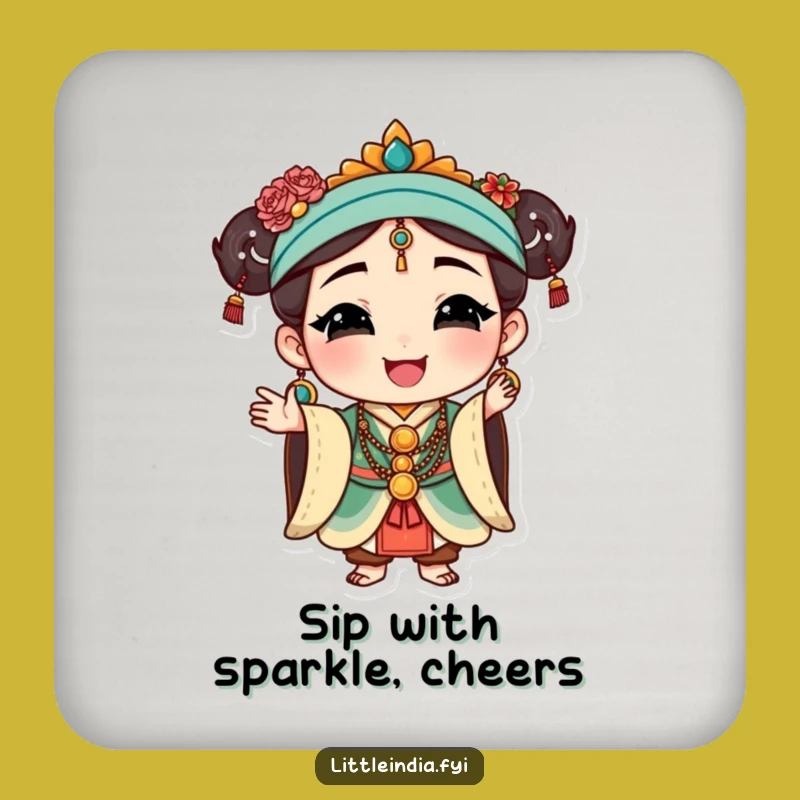 Funny Cultural Coaster: Elegant Character Protection - Sophisticated Decor