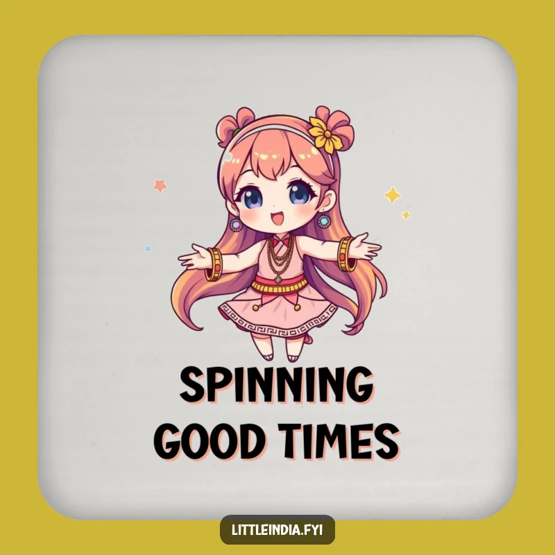 Funny Bangles Twirling Character Coaster Set: Protect Surfaces with Humor